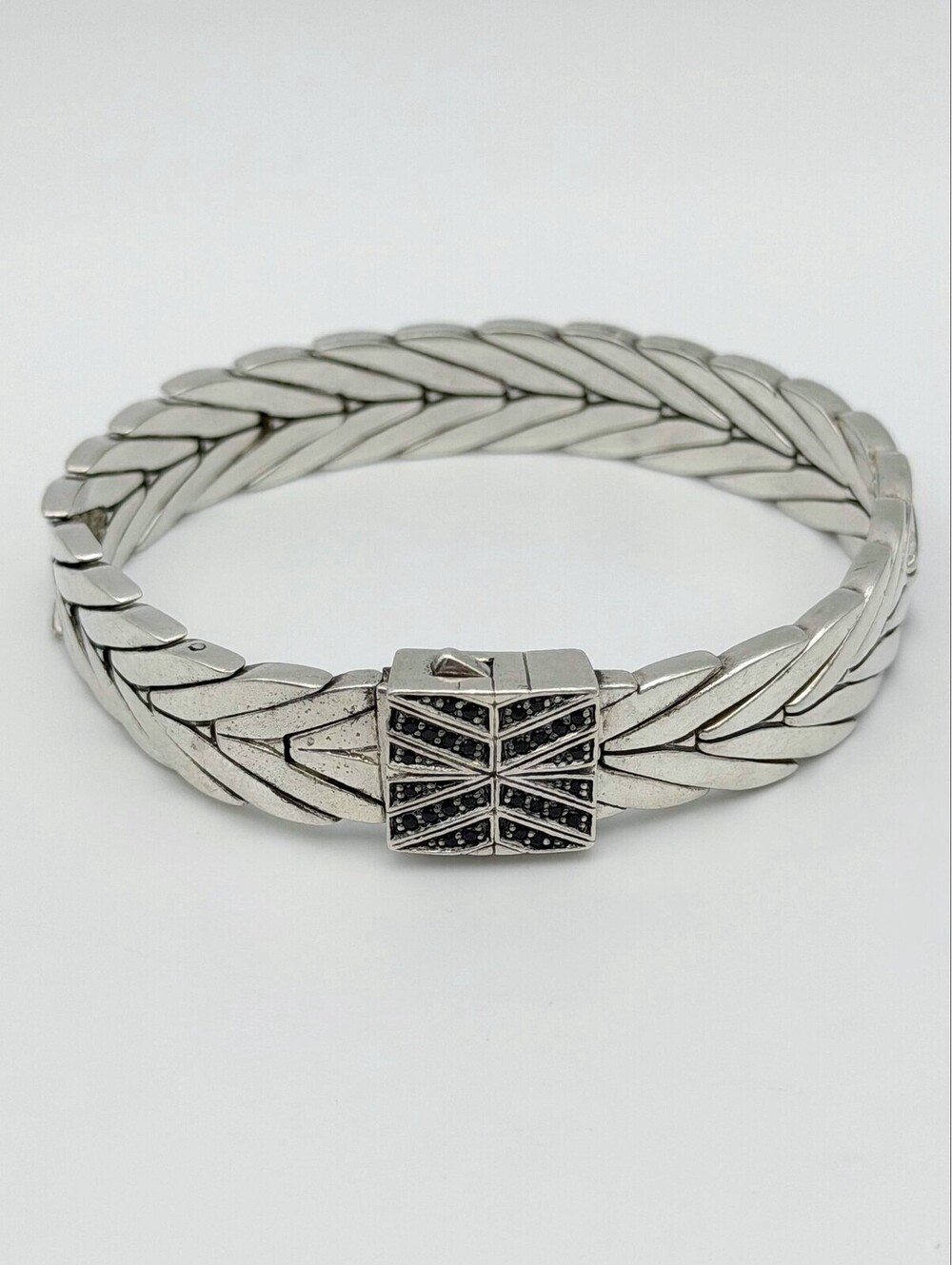John Hardy 925 Sterling Silver Modern Chain Chevron Woven